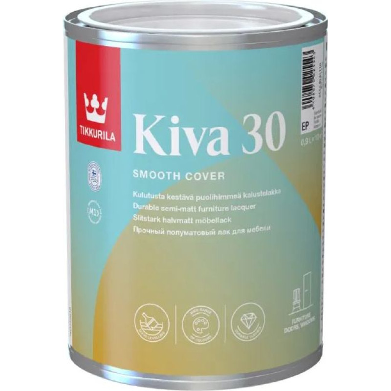 Tikkurila Kiva 30 pusmatēta laka mēbelēm 0,225L