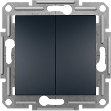 Schneider Electrics Divu taustiņu slēdzis (1+1) z/a IP20 bezskr. (meh.) antracīts, Asfora