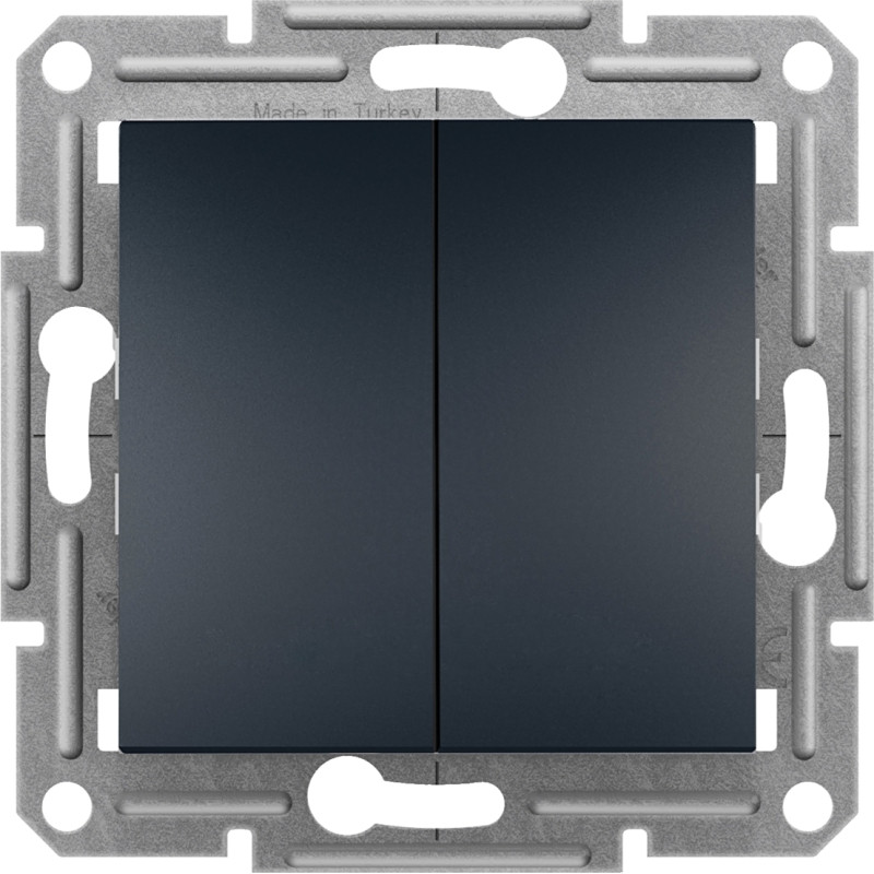 Schneider Electrics Divu taustiņu slēdzis (1+1) z/a IP20 bezskr. (meh.) antracīts, Asfora