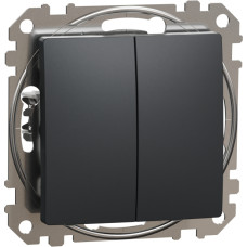 Schneider Electrics Divu taustiņu pārslēdzis (1+1) z/a (meh.) antracīts SEDNA Design