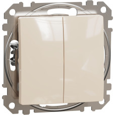 Schneider Electrics Divu taustiņu slēdzis (1+1) z/a (meh.) bēšs SEDNA Design