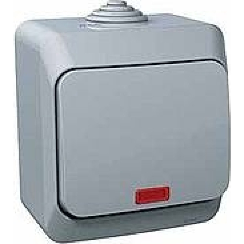 Schneider Electrics Pārslēdzis v/a pelēks IP44 ar k-lampu CEDAR P