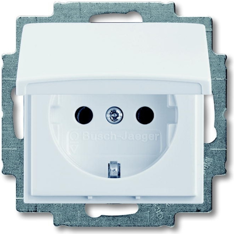 ABB Kontaktligzda 1-v z/a ar zem. ar vāku 94 balta Basic55