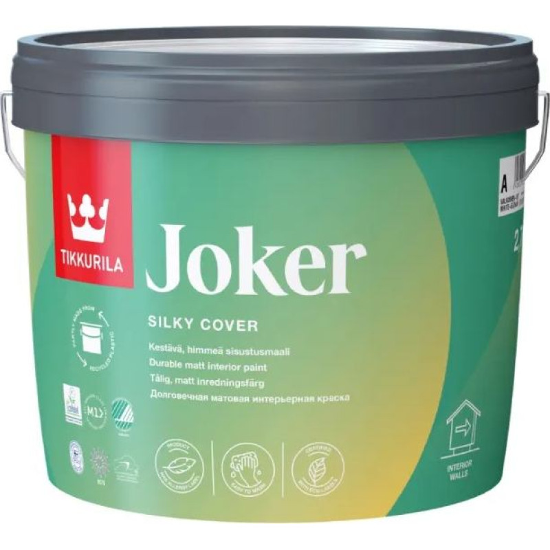 Tikkurila Joker zīdaini matēta krāsa iekšdarbiem 2,7L