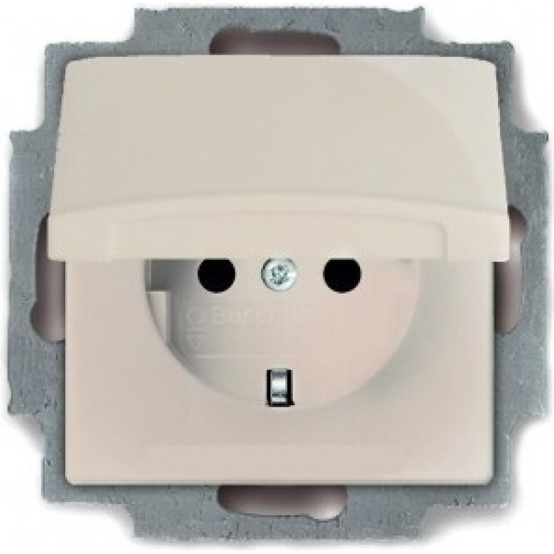 ABB Kontaktligzda 1-v z/a ar zem. ar vāku 92 bēša Basic55