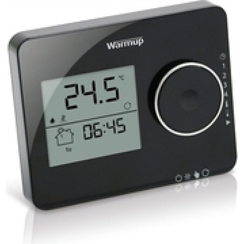 Warmup Tempo&trade; programmējams termostats, melns