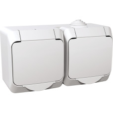 Schneider Electrics Kontaktligzda 2-v v/a ar zem. kontaktu aiz. balta IP44 CEDAR Plus