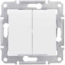 Schneider Electrics Divu taustiņu slēdzis (1+1) z/a (meh.) balts SEDNA blist.