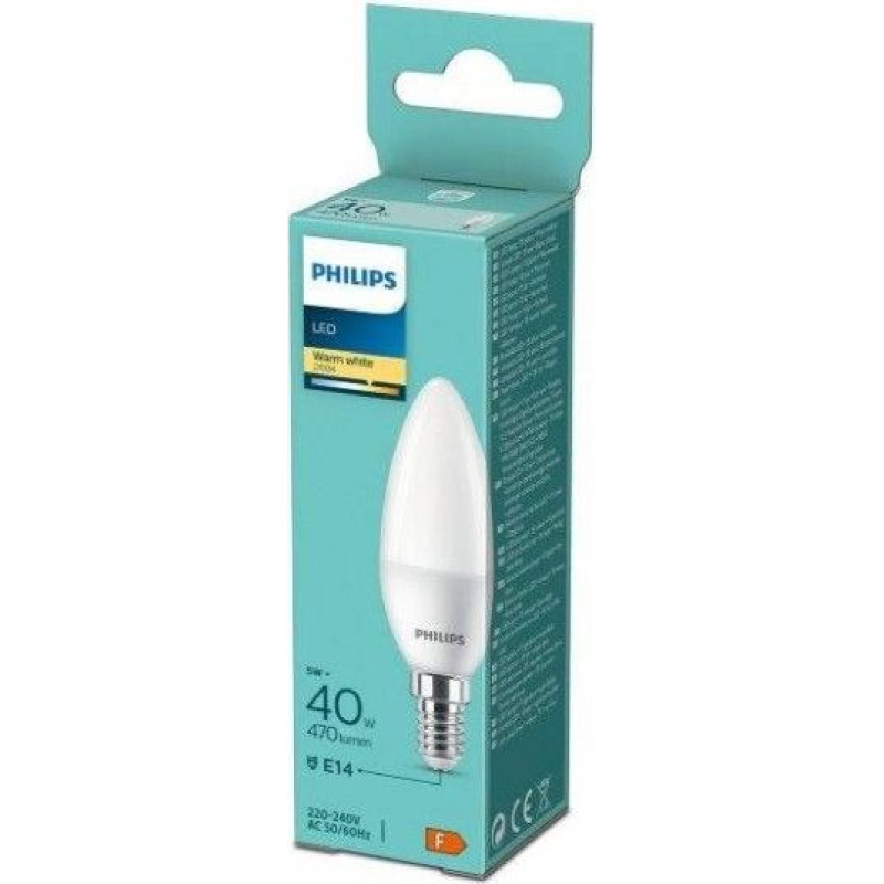 Philips LED spuldze 40W B35 E14 2700K