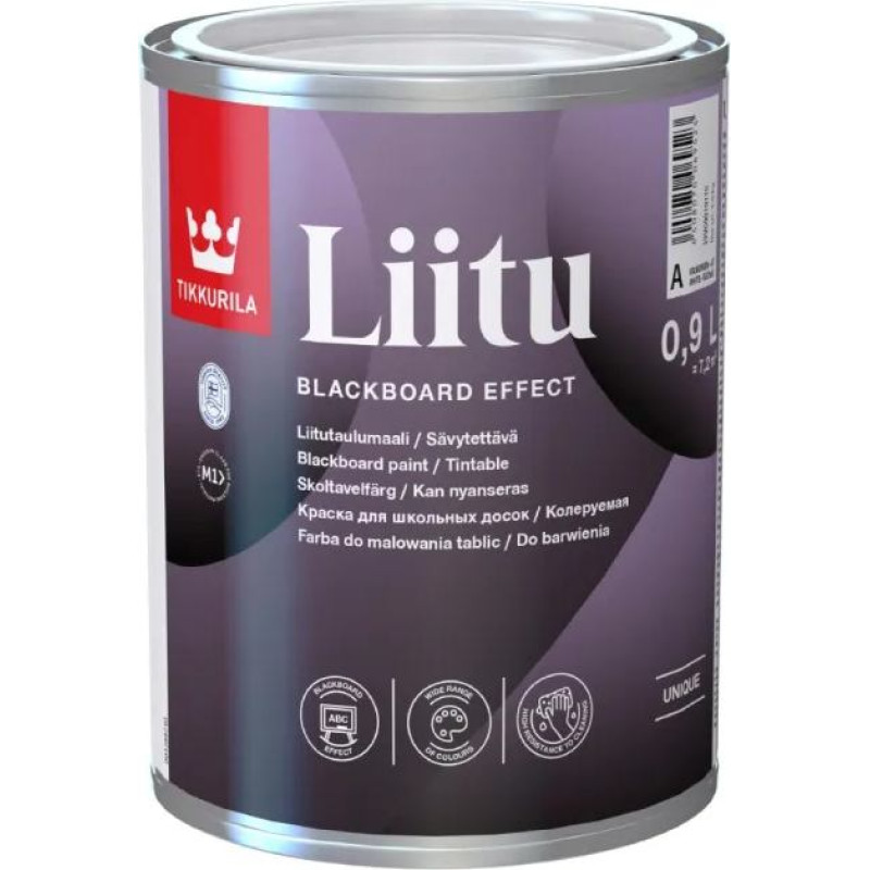 Tikkurila Liitu krāsa tāfelēm, melna 0,3L