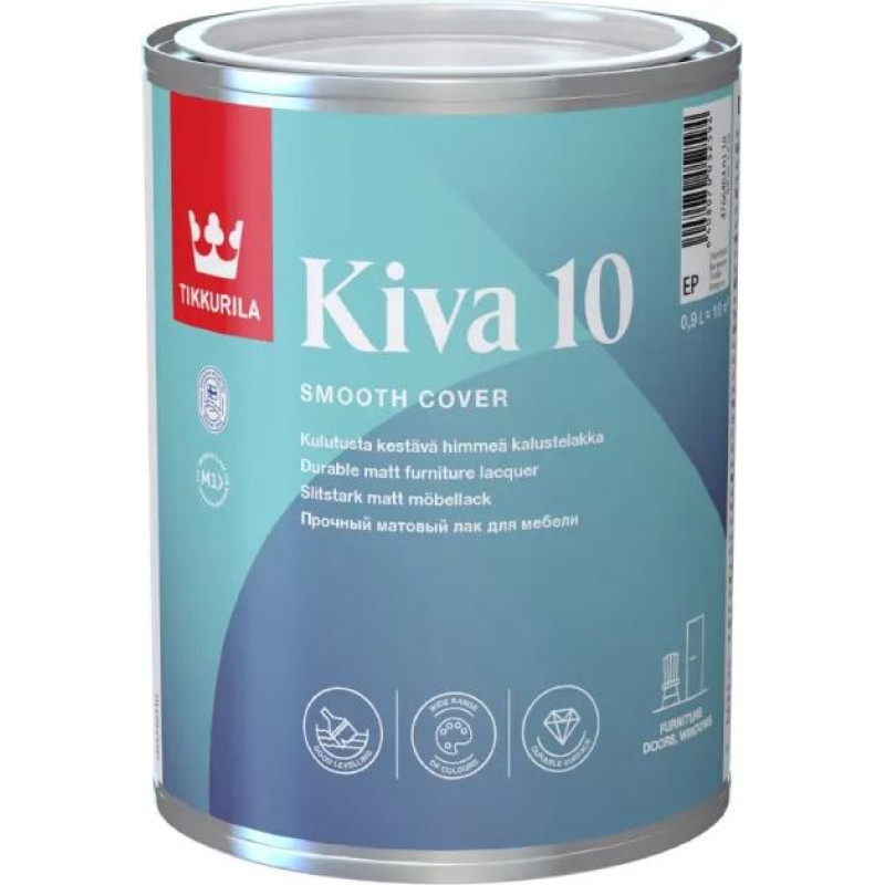 Tikkurila Kiva 10 matēta laka mēbelēm 0.225L