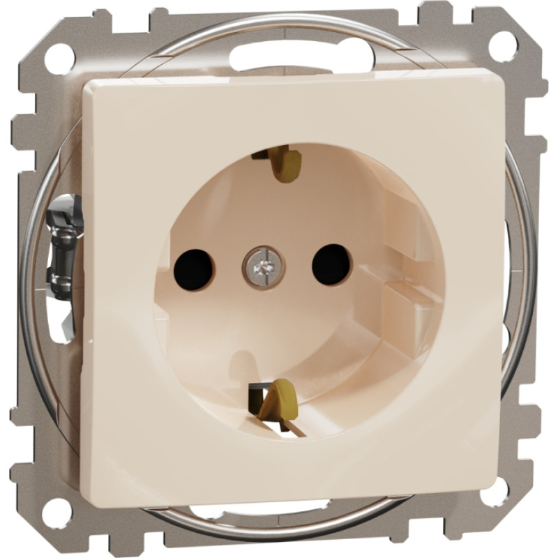 Schneider Electrics Kontaktl. 1-v z/a skr.spail. ar zem. ar kont. aiz. bēša SEDNA Design