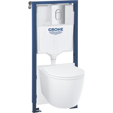 Grohe poda rāmja komplekts: Rapid SL rāmis + BauCeramic Rimless pods  + hromēta poga + soft close vāks (103849SH00)