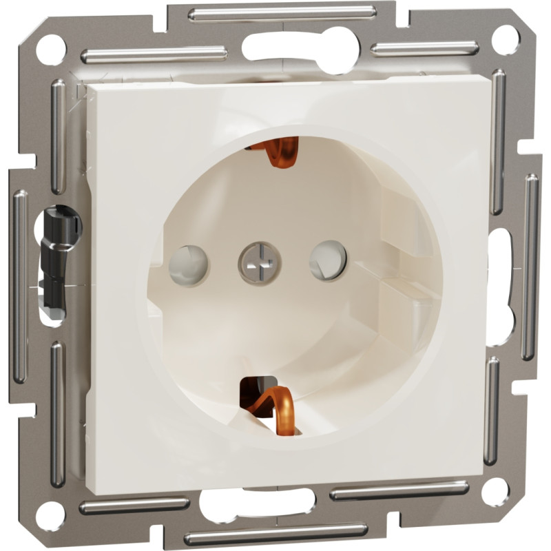 Schneider Electrics Kontaktligzda 1-v z/a (meh.) ar zem. kontaktu aiz. bēša Asfora