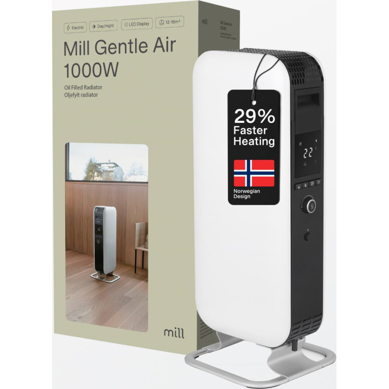 Mill International  Eļļas sildītājs AB-H1000DN, 1000 W, 16 m²