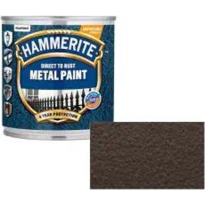 Hammerite Hammered Āmurkaluma aizsargkrāsa metāla virsmām, brūna 0.75L