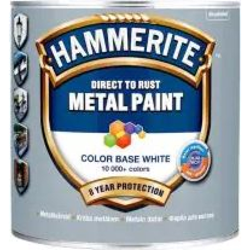 Hammerite Smooth Finish Tonējama aizsargkrāsa metāla virsmām, spīdīga BW 0.7L