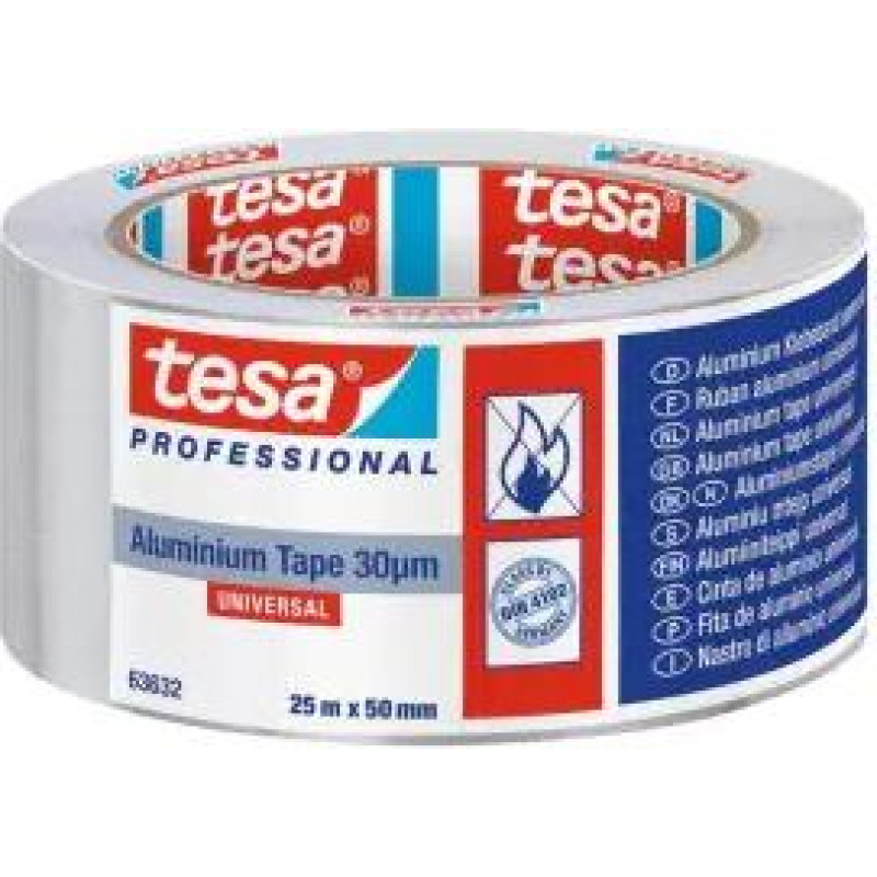 Tesa 63632 Universālā alumīnija līmlente -40C+160C, 50mm x 25m