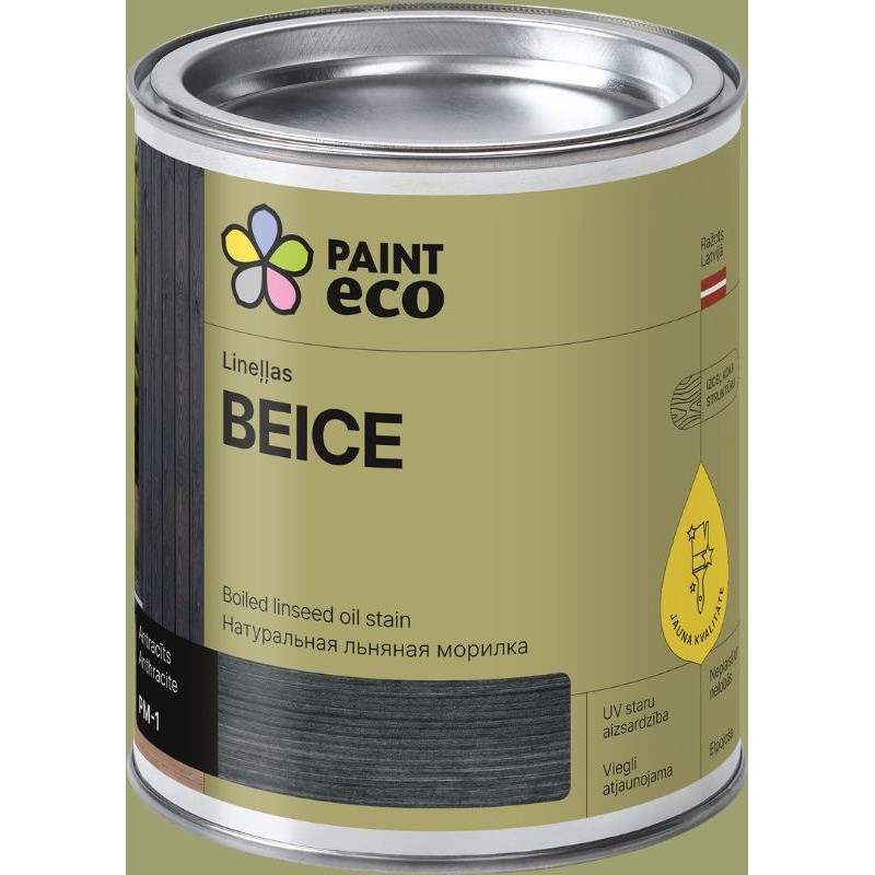 Paint Eco Lineļļas beice, tonis: Antracīts 0,75L
