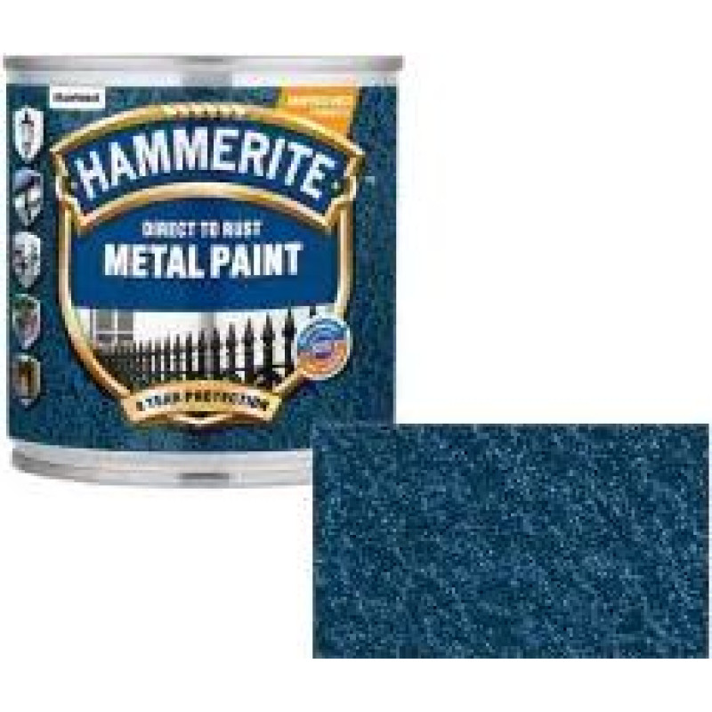 Hammerite Hammered Āmurkaluma aizsargkrāsa metāla virsmām, tumši zila 2.5L