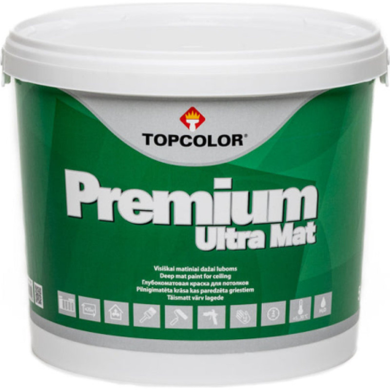 Topcolor PREMIUM ULTRA MAT 5L iekšdarbu krāsa