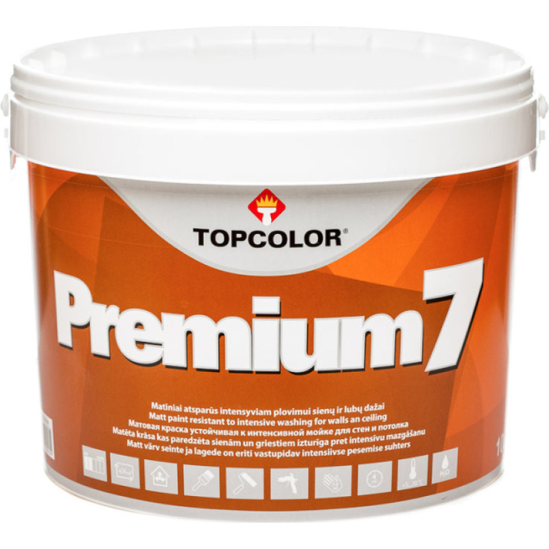 Topcolor PREMIUM 7 3L iekšdarbu krāsa