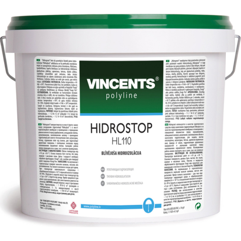 Vincents Polyline HIDROSTOP HL110 Ilgstošas darbības ūdensizturīga sistēma 25kg