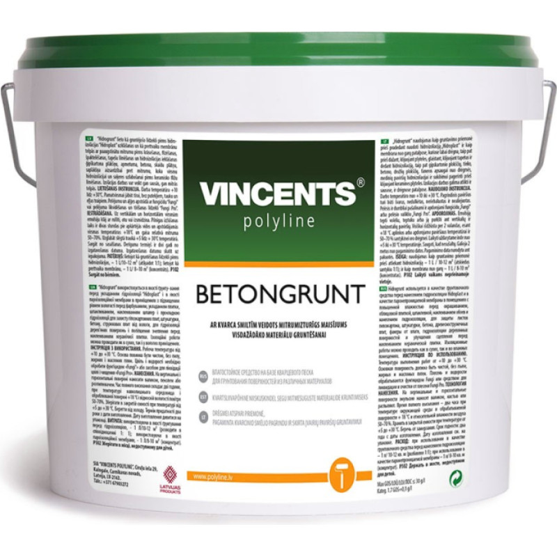 Vincents Polyline BETONGRUNT grunts ar kvarca smiltīm iekšdarbiem un ārdarbiem 7kg