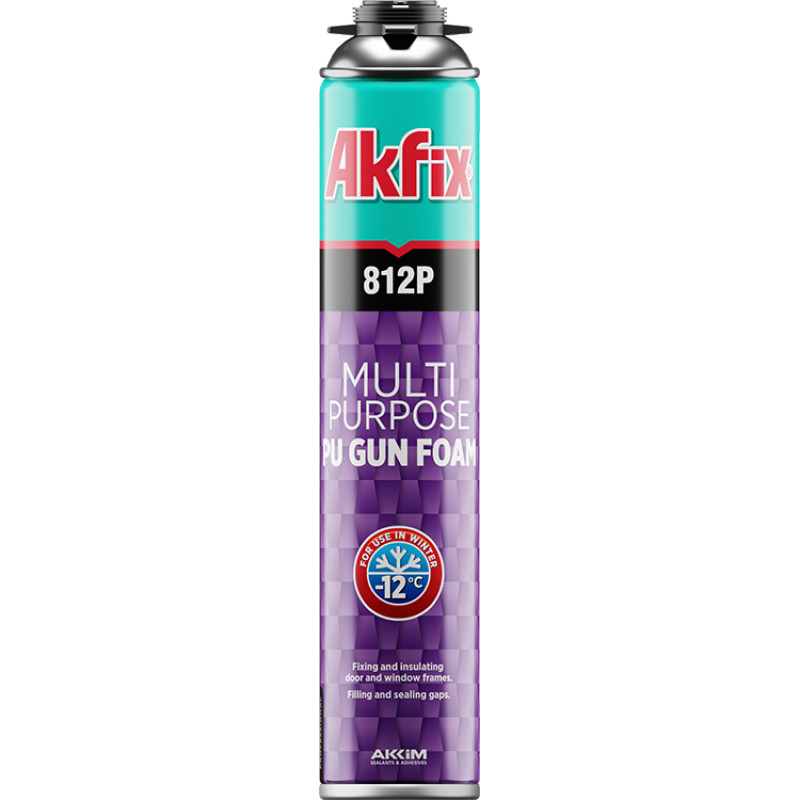 Akfix 812P daudzfunkcionālās poliuretāna pistoles putas ziemas apstākļiem (līdz -12 °C) 750ml