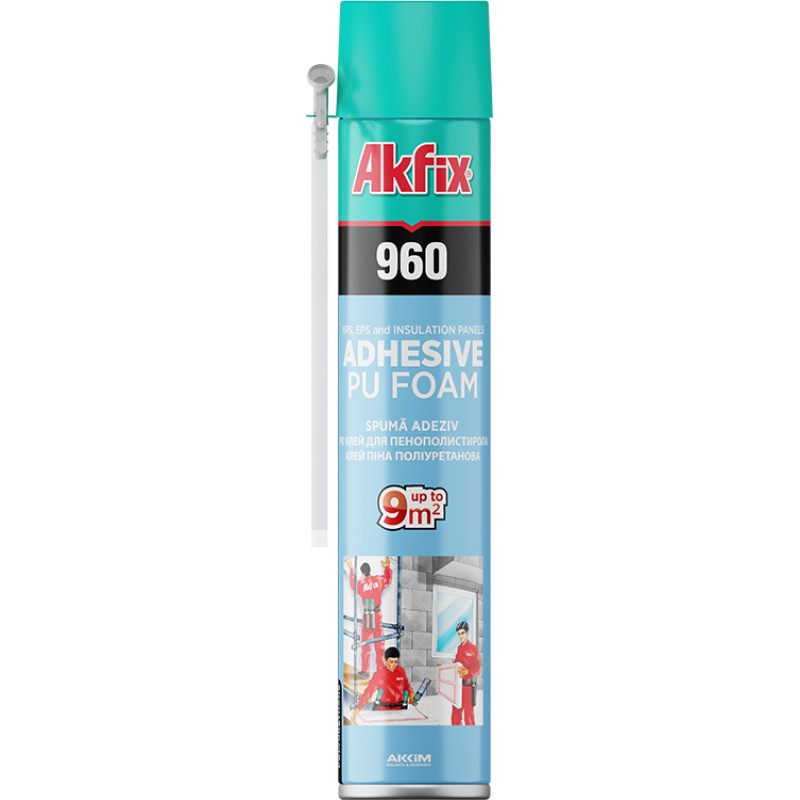Akfix 960 līmējošās poliuretāna putas ar trubiņu 750ml