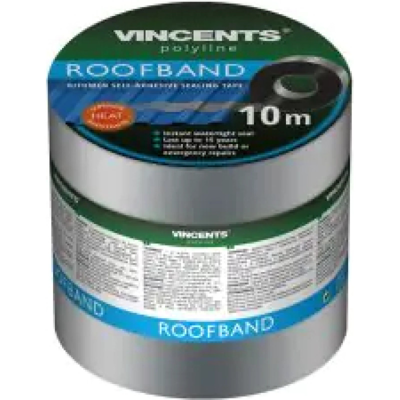 Vincents Polyline Roofband Bitumena blīvējo&scaron;a lente Alumīnija 15cm x 10m