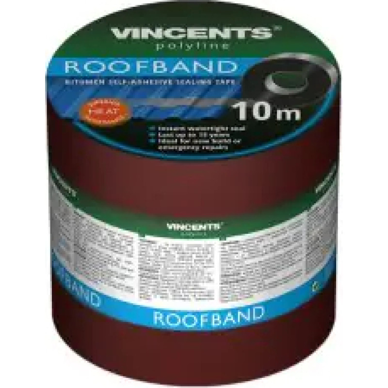 Vincents Polyline Roofband Bitumena blīvējoša lente Terra 10cm x 10m