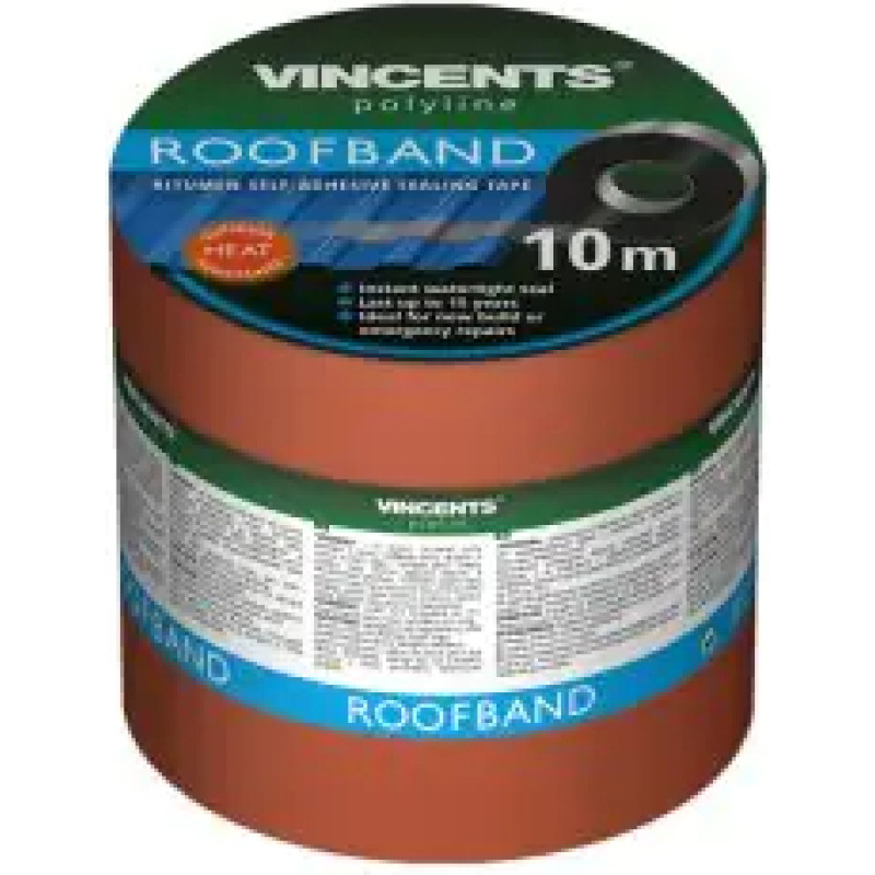 Vincents Polyline Roofband Bitumena blīvējo&scaron;a lente Brūna 7,5cm x 10m