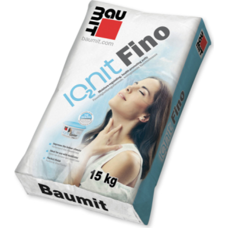 Baumit IonitFino, 15 kg, sausa &scaron;paktele &scaron;uvju aizpildī&scaron;anai un visas virsmas &scaron;paktelē&scaron;anai iek&scaron;darbiem, kas aktīvi regulē mitrumu,