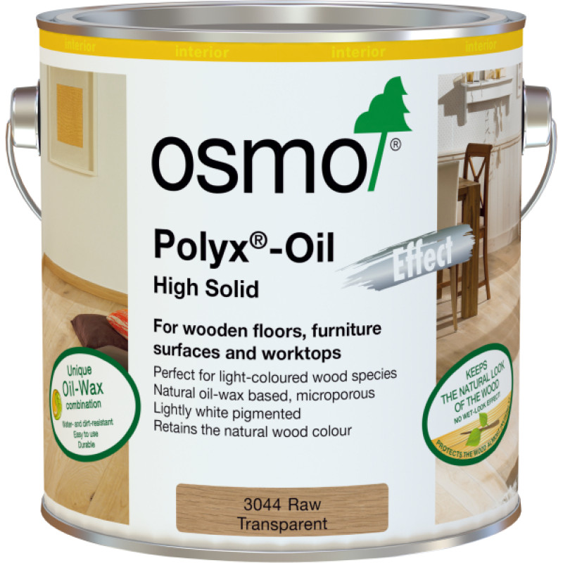 Osmo Hartwachs-&Ouml;l cietā vaska eļļa 3044 Effekt Raw Neapstrādāts efekts 2,5L