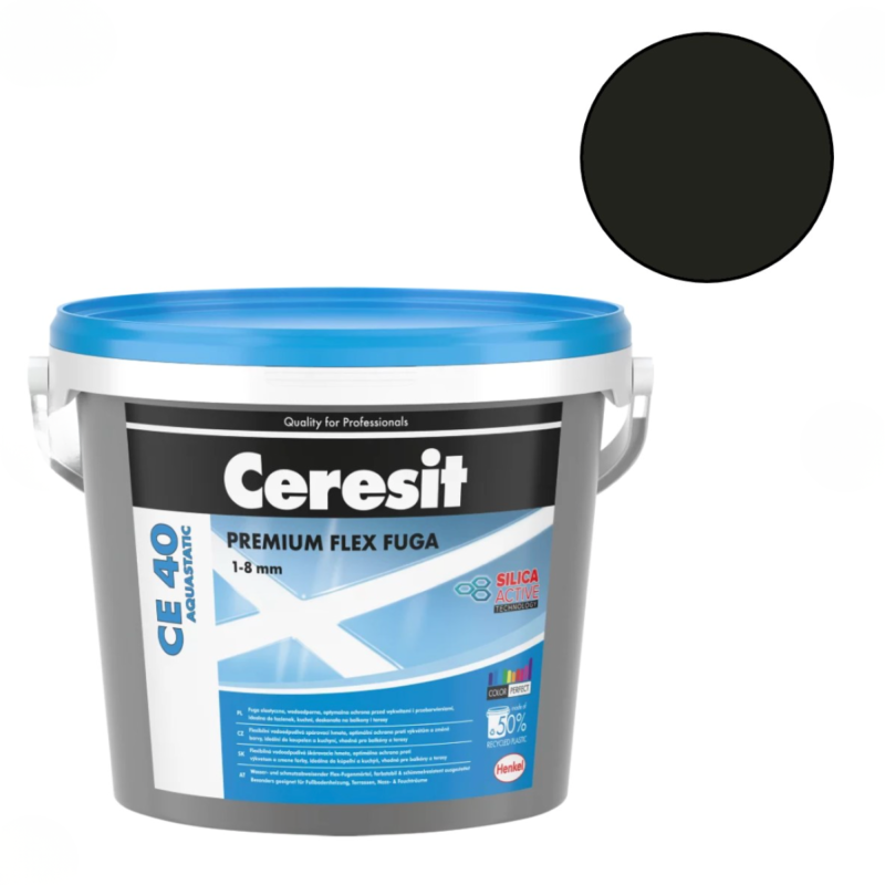 Ceresit CE 40 Elastīgs flīžu šuvotājs, ogļu melns (18), 5kg