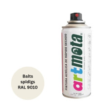 Artmota Akrila aerosola krāsa 450 ml, spīdīga balta, RAL9010