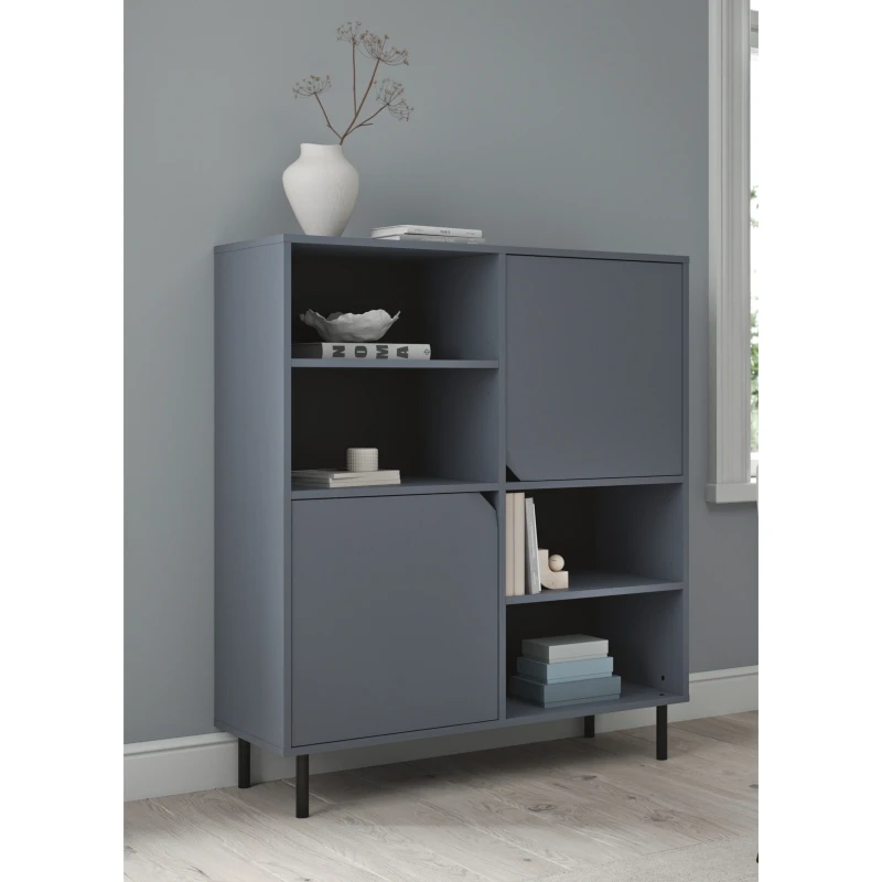 Tenzo Corner augstais skapis, 118,5 x 137 x 43 cm, matēti zils (Lake Blue)