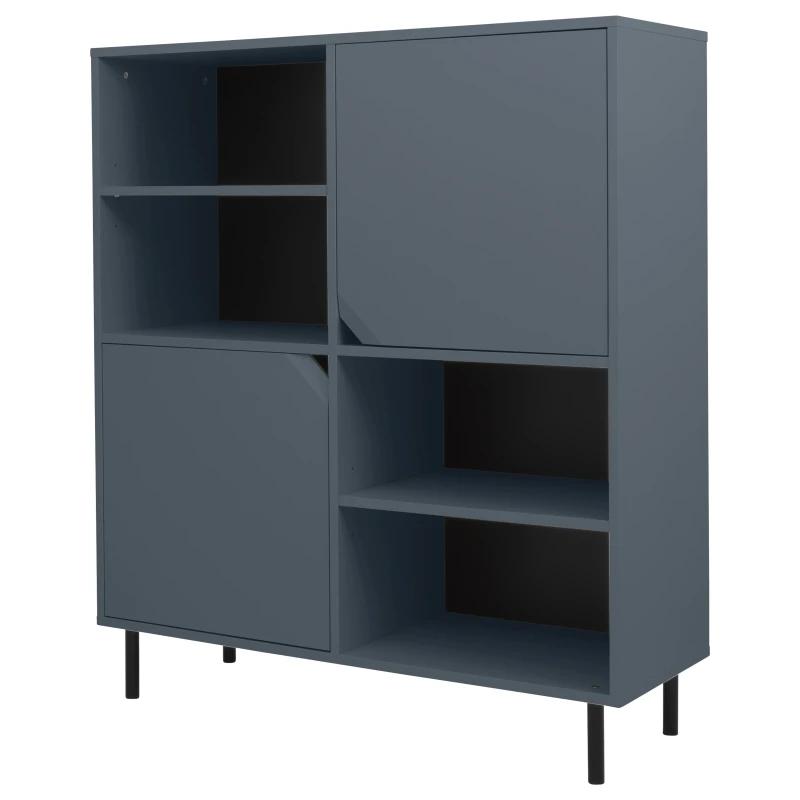 Tenzo Corner augstais skapis, 118,5 x 137 x 43 cm, matēti zils (Lake Blue)