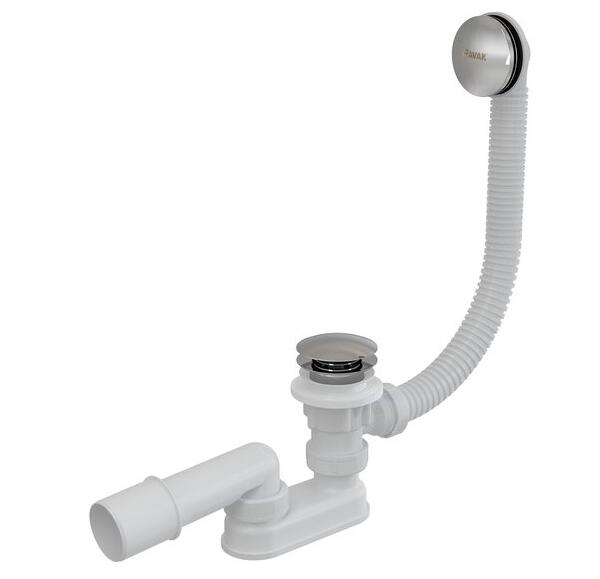 Vannas sifons ar izplūdi "click-clack", d=40/50 mm, 570 mm, plastmasa, balts/hroms - Image 1