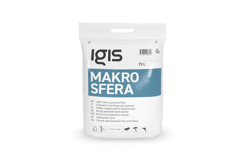 IGIS Makrosfera viegla rupjgraudainā špakteļmasa 17L maiss - Image 1