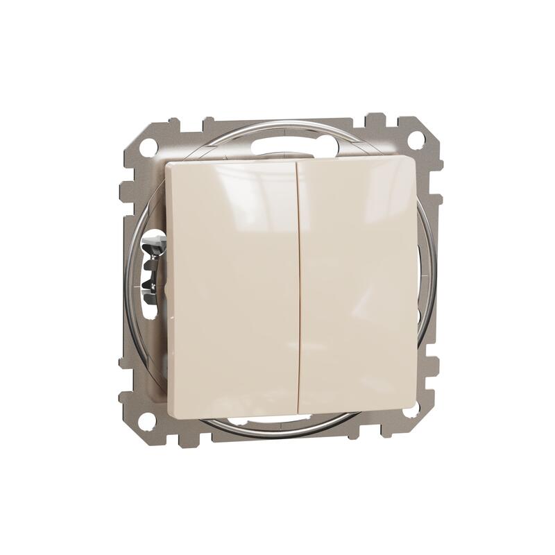 Divu taustiņu slēdzis (1+1) z/a (meh.) bēšs SEDNA Design - Image 1