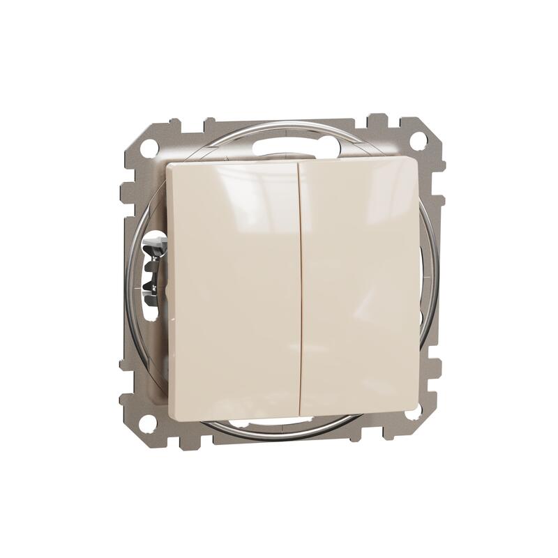 Divu taustiņu pārslēdzis (1+1) z/a (meh.) bēšs SEDNA Design - Image 1