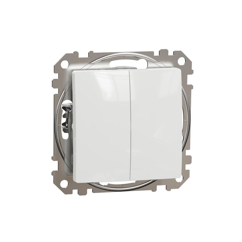 Divu taustiņu slēdzis (1+1) z/a (meh.) balts SEDNA Design - Image 1