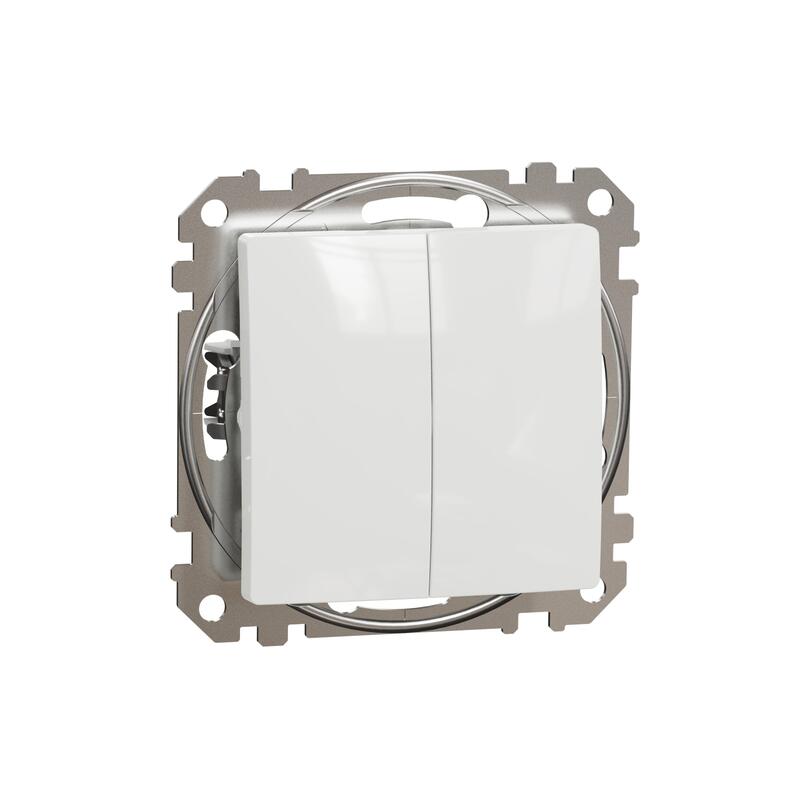 Divu taustiņu pārslēdzis (1+1) z/a (meh.) balts SEDNA Design - Image 1