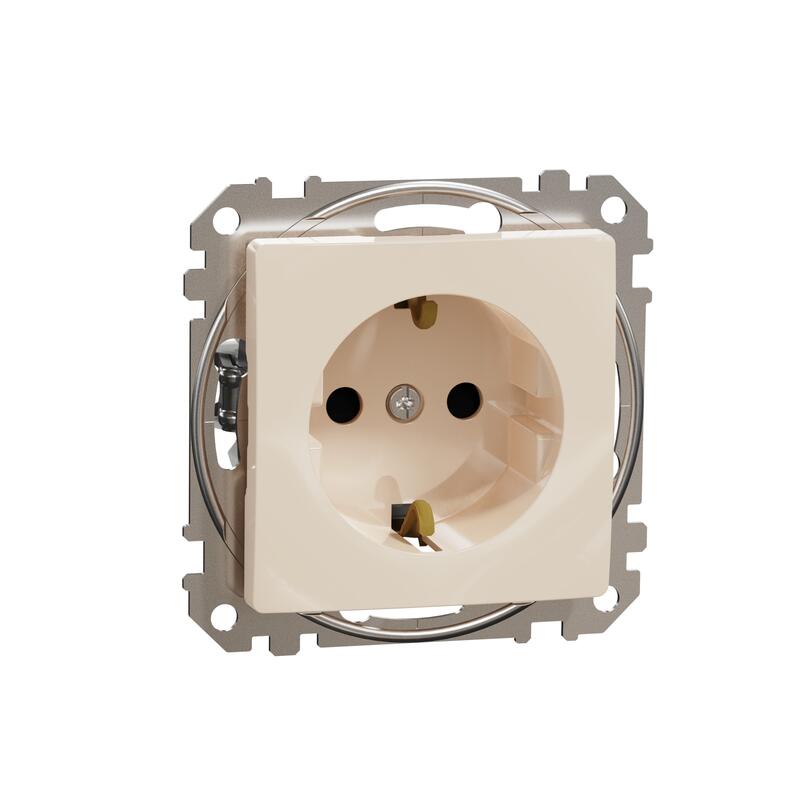 Kontaktligzda 1-v z/a (meh.) ar zem. (atsp. term.) bēša SEDNA Design - Image 1
