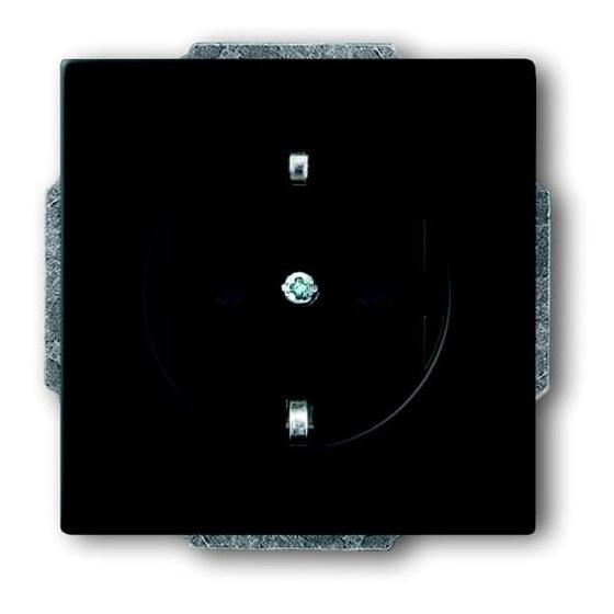 Kontaktligzda 1-v z/a ar zem. kont.aiz. 885 melna matēta Future Linear - Image 1