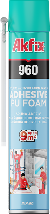 Akfix 960 līmējošās poliuretāna putas ar trubiņu 750ml - Image 1