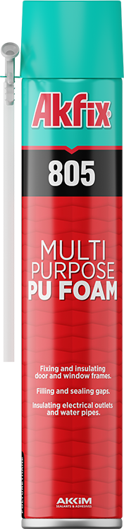 Akfix 805 montāžas poliuretāna putas MultiPurpose ar trubiņu, 750ml - Image 1