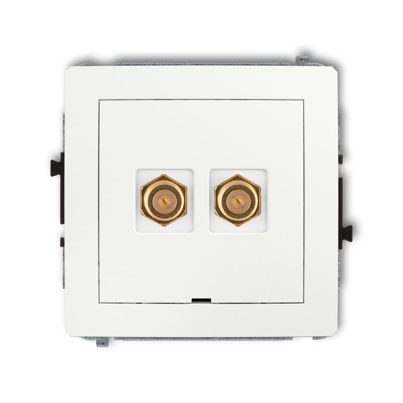 DECO Divkāršās antenas F tipa ligzdas (SAT) mehānisms - apzeltīts, bez apraksta lauka - Image 1